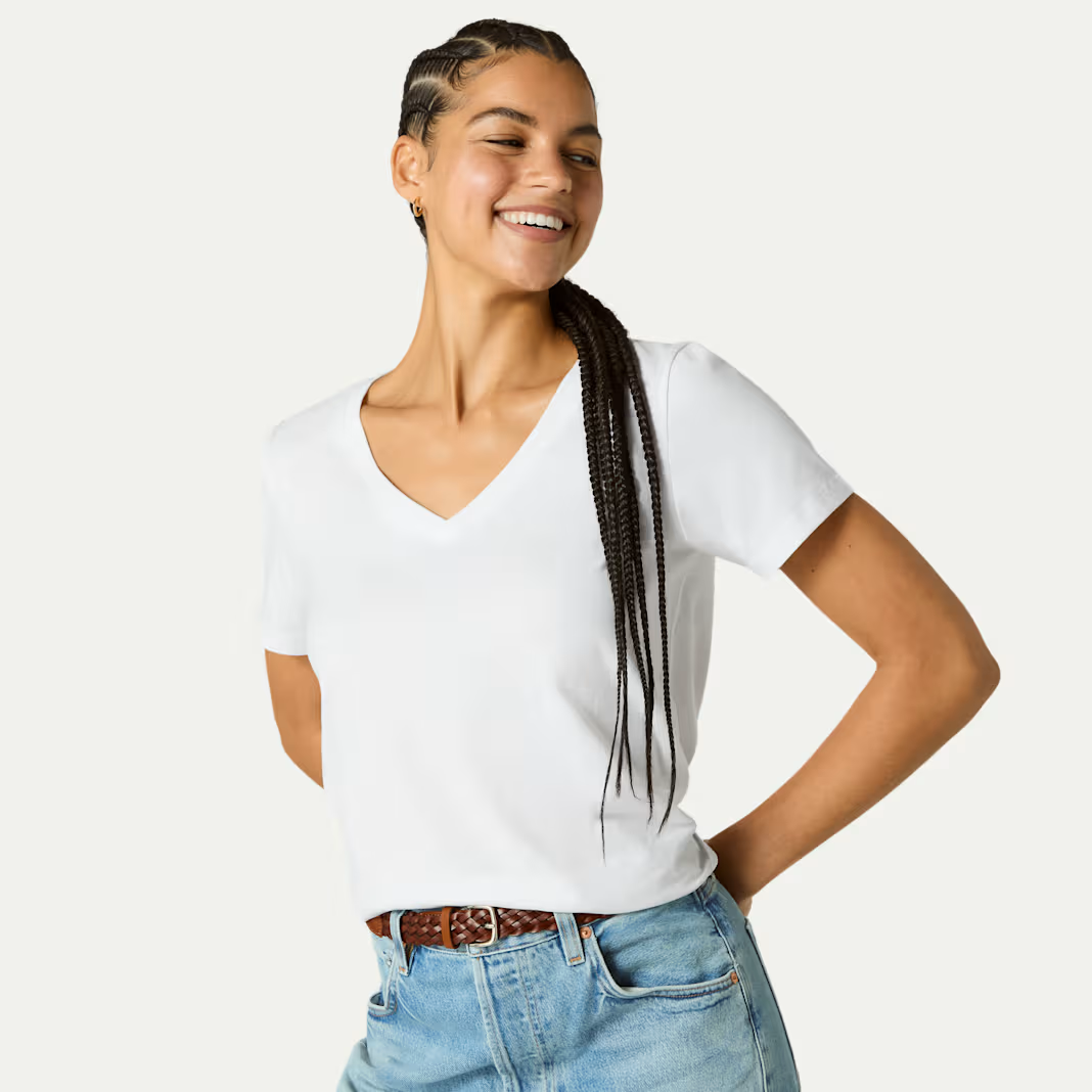 Women's Pima Cotton V-Neck T-Shirt 3-Pack