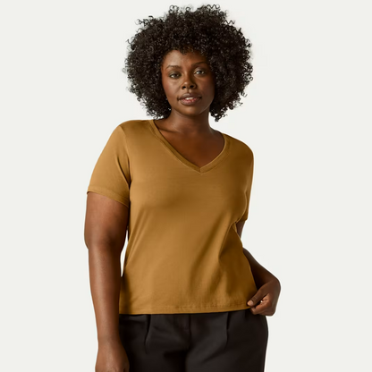 Women's Pima Cotton V-Neck T-Shirt 3-Pack