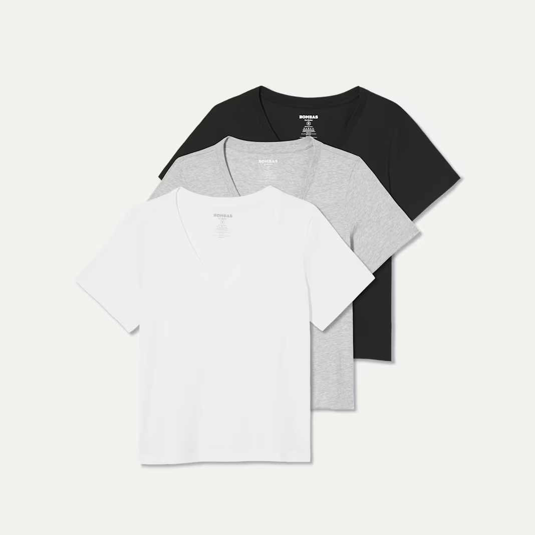 Women's Pima Cotton V-Neck T-Shirt 3-Pack