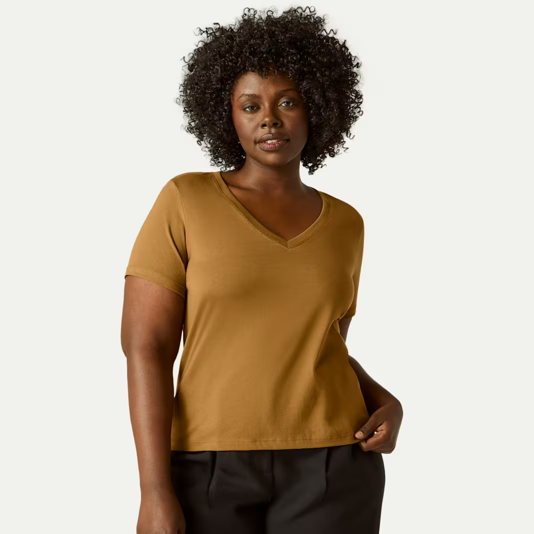 Women's Pima Cotton V-Neck T-Shirt 3-Pack
