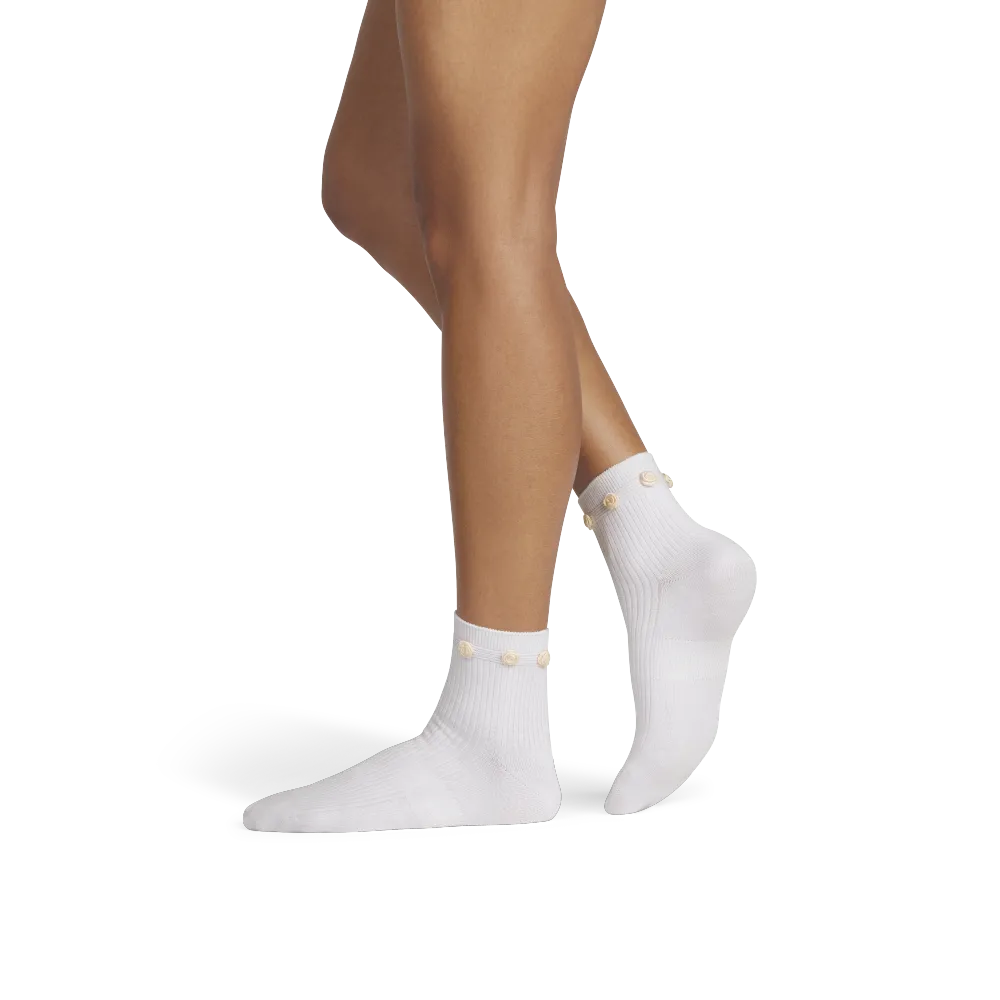 Women's Rosette True Rib Quarter Socks