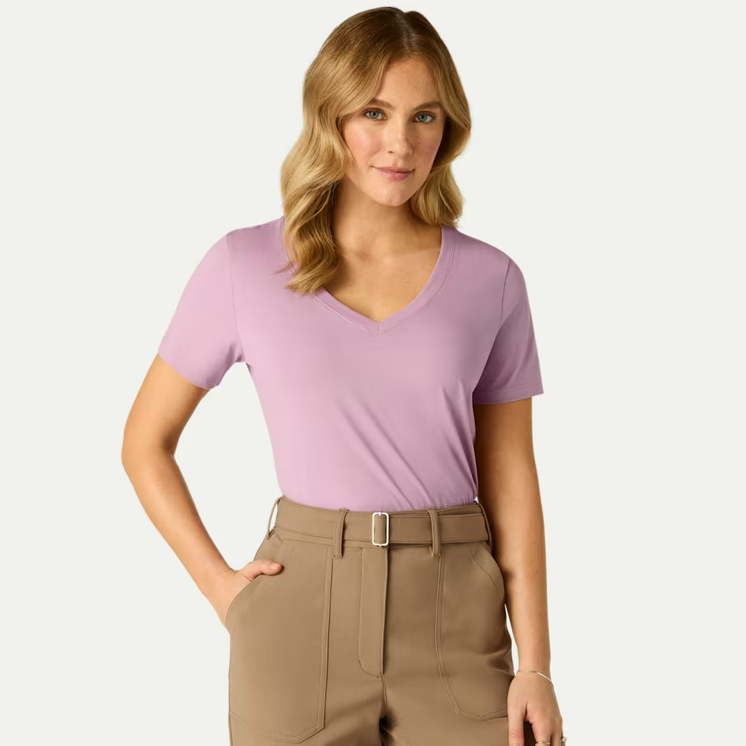 Women's Pima Cotton V-Neck T-Shirt 3-Pack