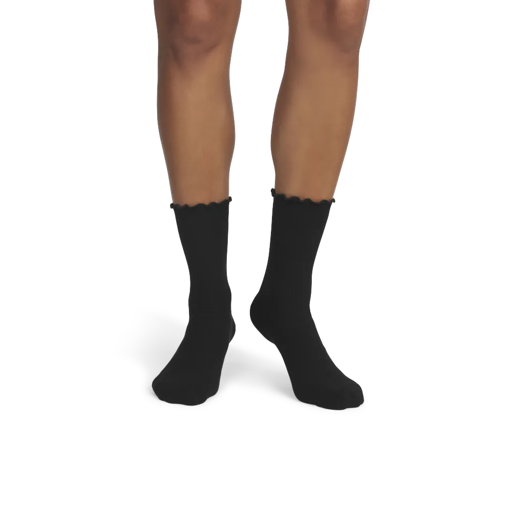 Women's Ruffle Rib Half Calf Socks