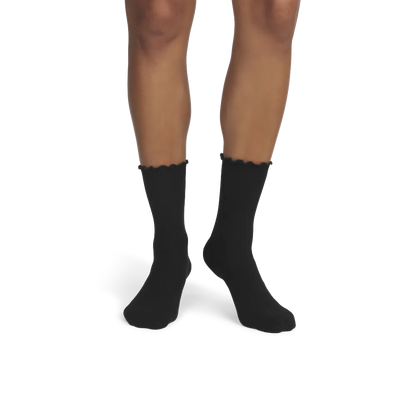 Women's Ruffle Rib Half Calf Socks